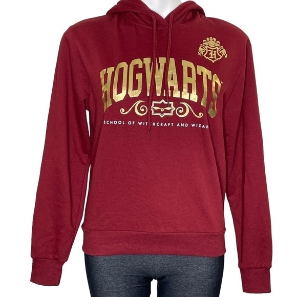 Wizarding World Harry Potter Hogwarts maroon hoodie medium - Picture 2 of 6